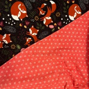 New, Made Fox Print Baby Blanket - Red and Black